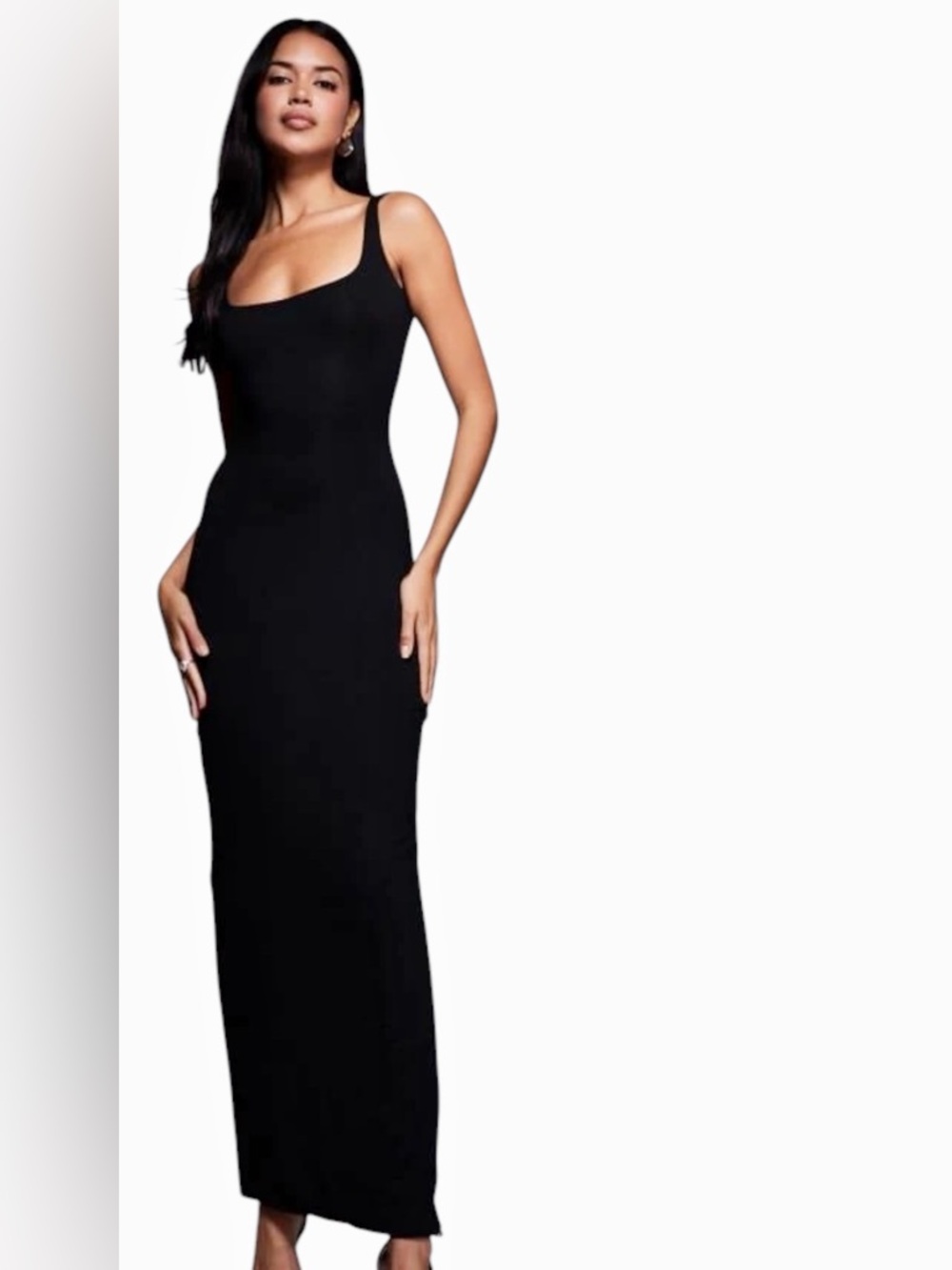 NWT – Chaser Panther Maxi Dress – Black Sleeveless Bodycon Square Neck – Sz. XS